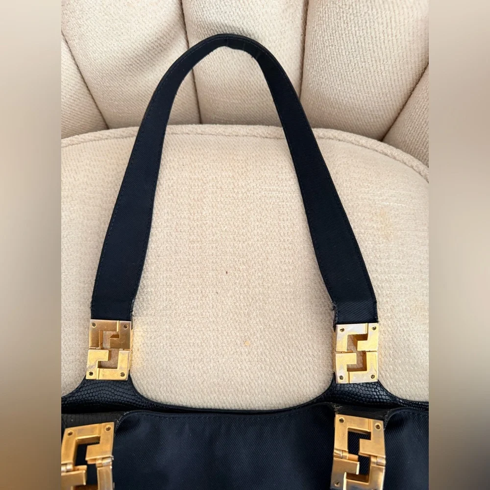 Fendi Vintage Lizard-Trimmed Shoulder Bag - Picture 7 of 13